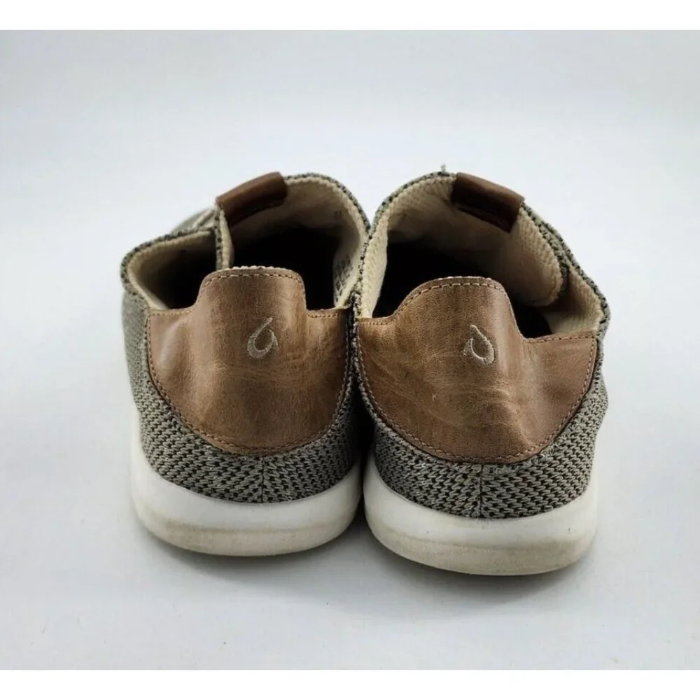 OluKai‎ Women's Hale'iwa LiHa'a Slip on Sneakers Shoes Mesh Gray/Beige Size 9